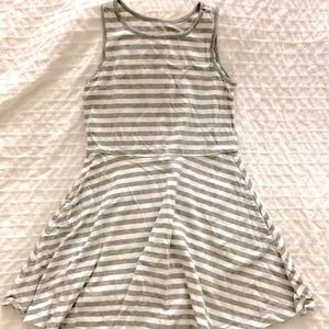 Primary Twirly Dress | Gray Stripes | Girls Pocket Dress | Cotton